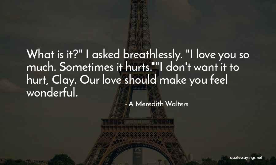 It Hurts So Much To Love You Quotes By A Meredith Walters It Hurts So Much To Love You Quotes By A Meredith Walters