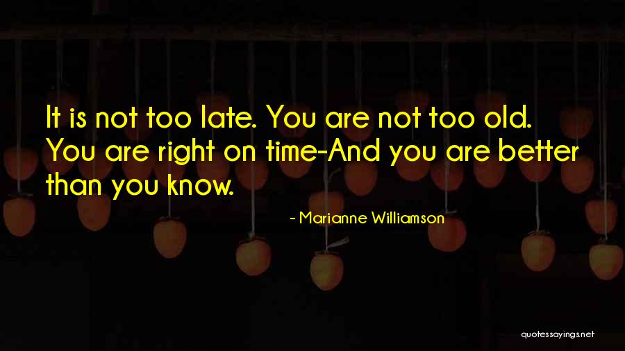 It Is Not Too Late Quotes By Marianne Williamson It Is Not Too Late Quotes By Marianne Williamson