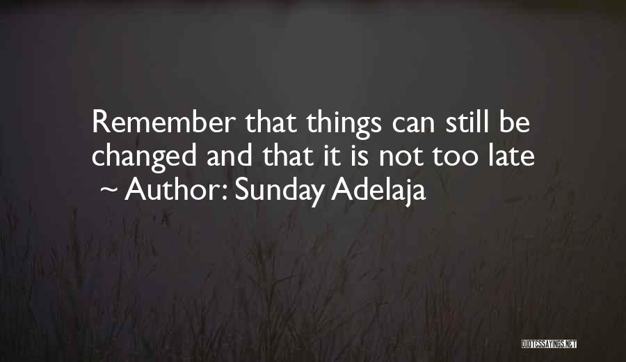 It Is Not Too Late Quotes By Sunday Adelaja