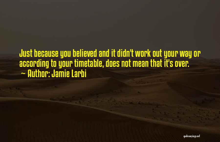 It Just Didn't Work Out Quotes By Jamie Larbi