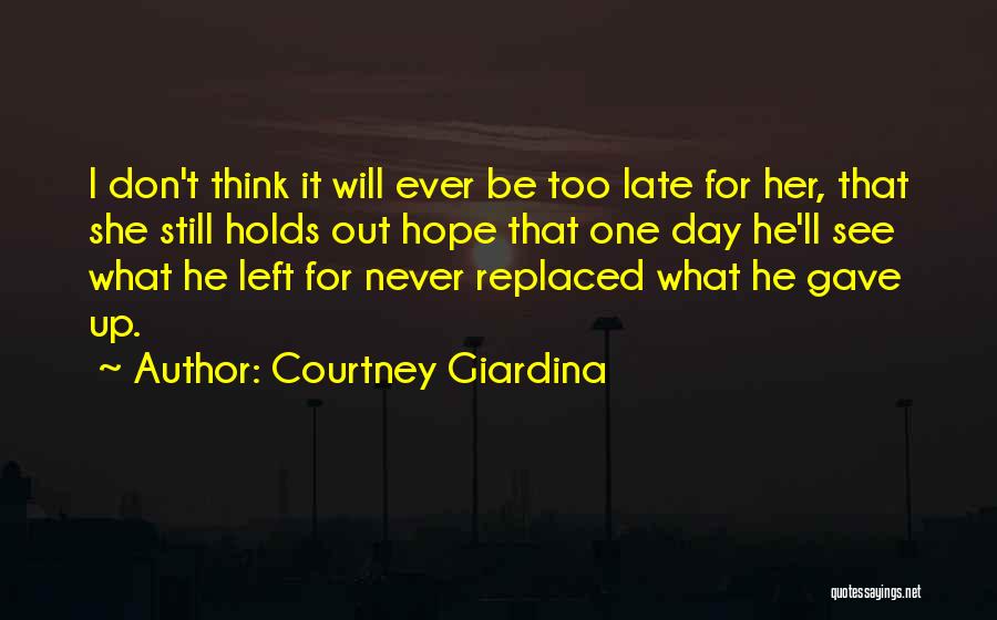 It Never Too Late Quotes By Courtney Giardina