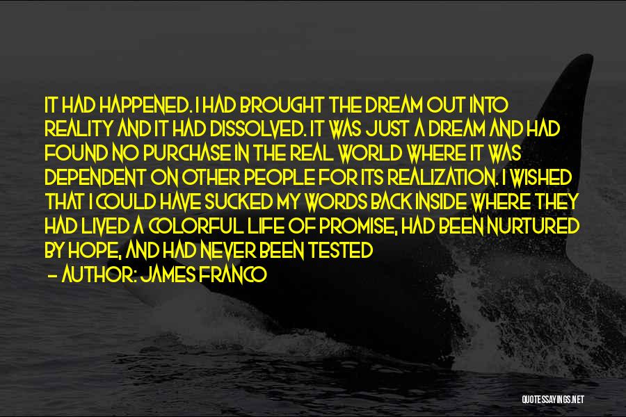 It Was Just A Dream Sad Quotes By James Franco