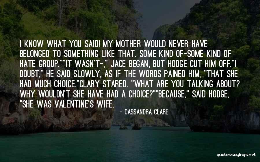 It Wasn't My Choice Quotes By Cassandra Clare It Wasn't My Choice Quotes By Cassandra Clare