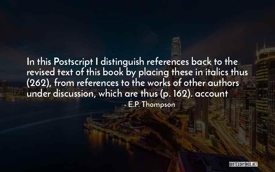 Italics Within Quotes By E.P. Thompson Italics Within Quotes By E.P. Thompson