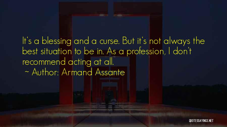 It's A Blessing And A Curse Quotes By Armand Assante