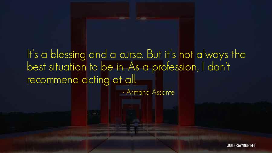 It's A Blessing And A Curse Quotes By Armand Assante