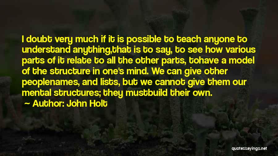 It's All Mental Quotes By John Holt