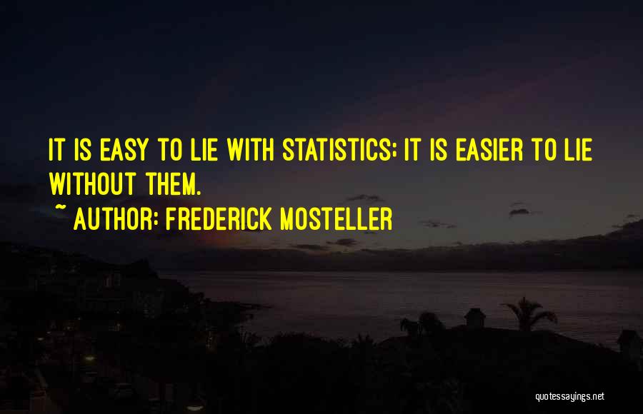 It's Easy To Lie Quotes By Frederick Mosteller