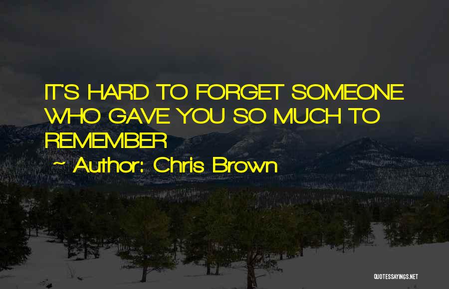 It's Hard To Forget You Quotes By Chris Brown