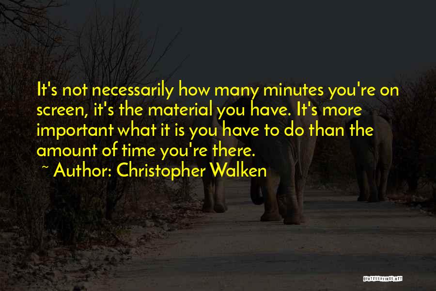 It's Not Important Quotes By Christopher Walken