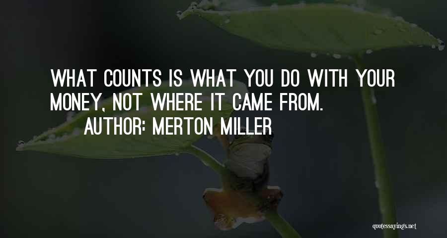 It's Not Where You Came From Quotes By Merton Miller