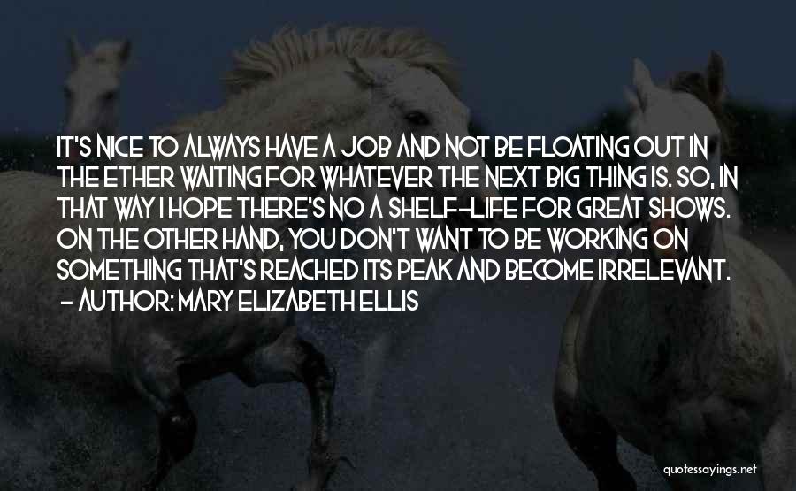 Its Not Working Quotes By Mary Elizabeth Ellis