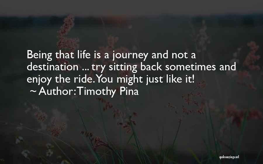 It's The Journey Not The Destination Quotes By Timothy Pina