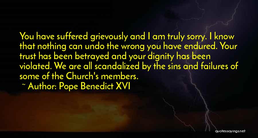 I've Been Betrayed Quotes By Pope Benedict XVI