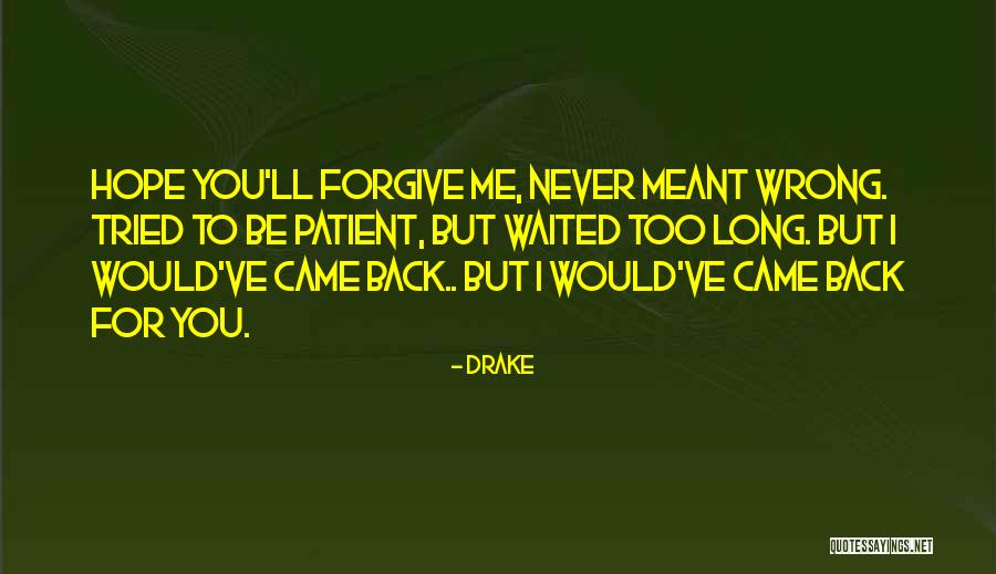 I've Waited Too Long For You Quotes By Drake I've Waited Too Long For You Quotes By Drake