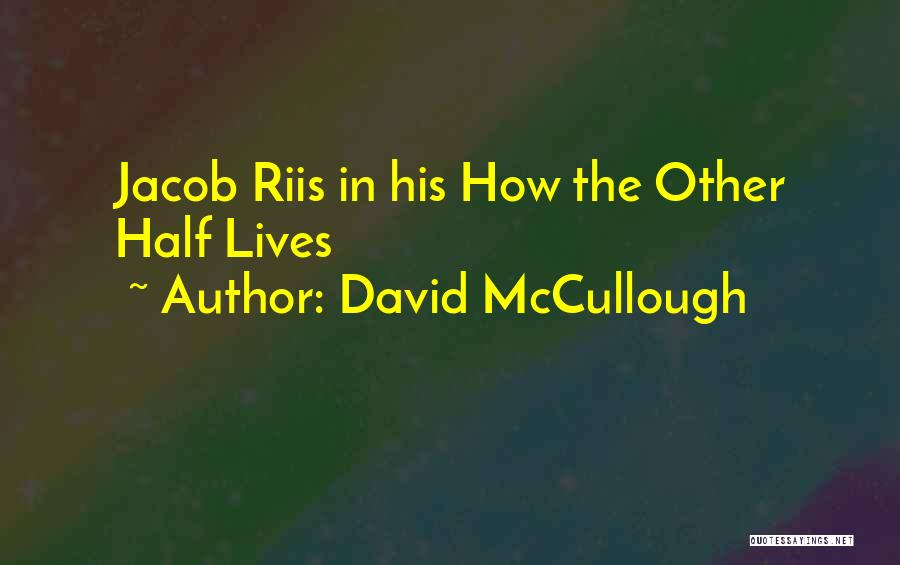 Jacob Riis How The Other Half Lives Quotes By David McCullough