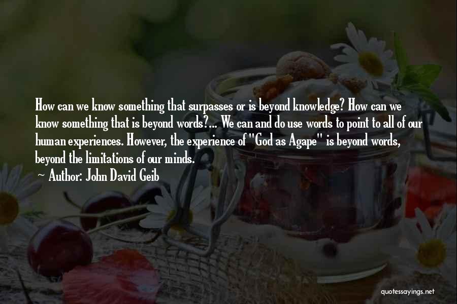 Jesus Agape Quotes By John David Geib