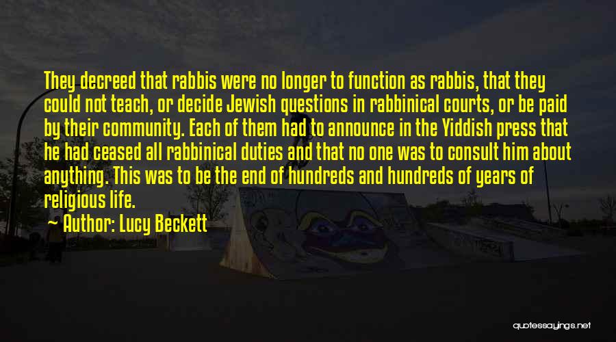 Jewish Community Quotes By Lucy Beckett