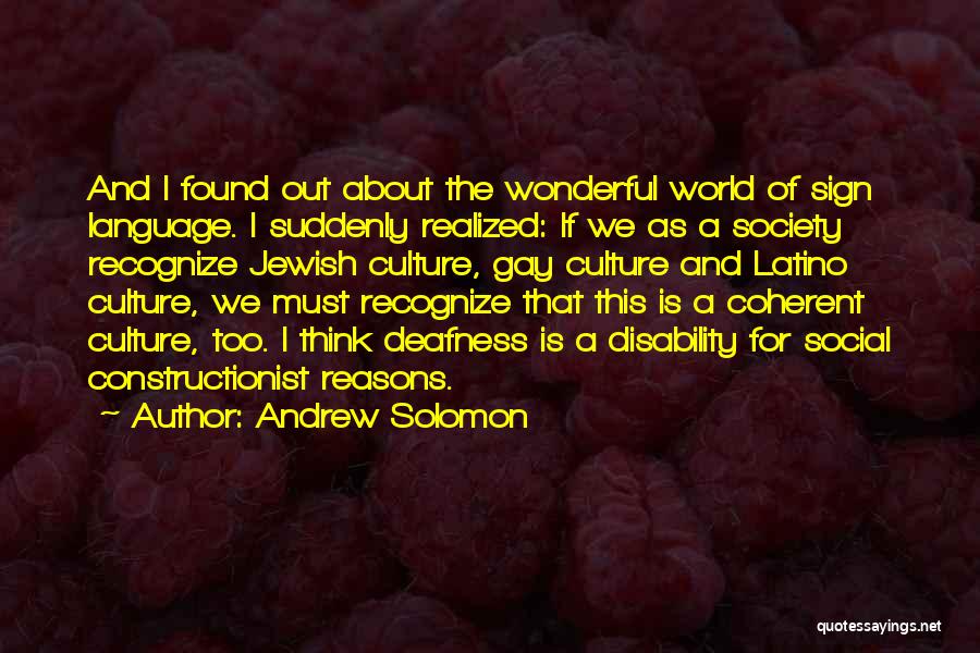 Jewish Culture Quotes By Andrew Solomon