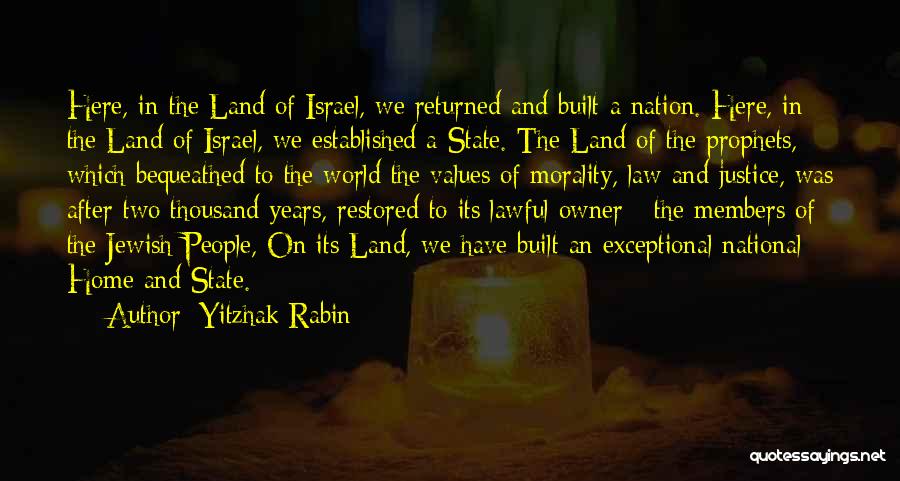 Jewish Values Quotes By Yitzhak Rabin