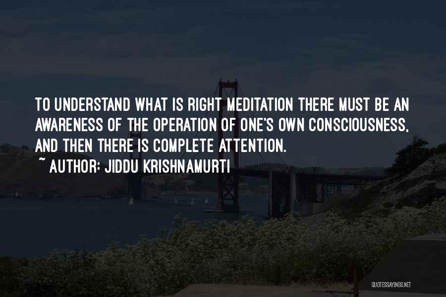 Jiddu Krishnamurti Meditation Quotes By Jiddu Krishnamurti