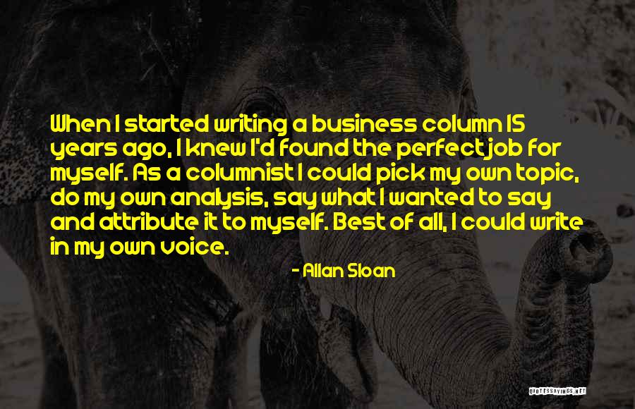 Job Analysis Quotes By Allan Sloan