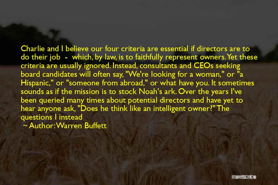 Job Candidates Quotes By Warren Buffett