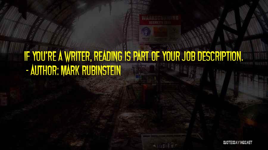 Job Description Quotes By Mark Rubinstein