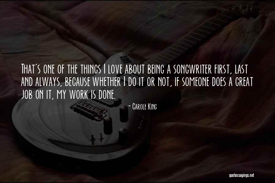 Job Love Quotes By Carole King