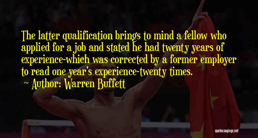 Job Qualification Quotes By Warren Buffett
