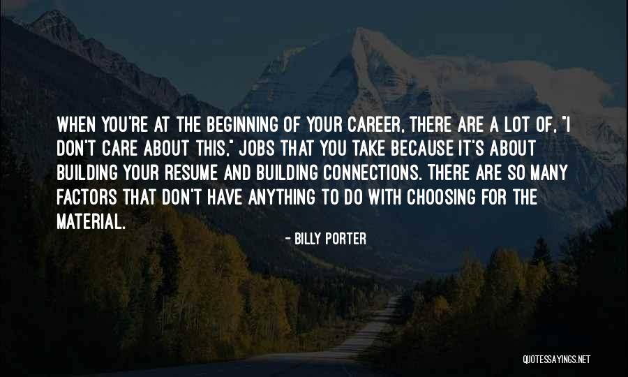 Jobs And Careers Quotes By Billy Porter