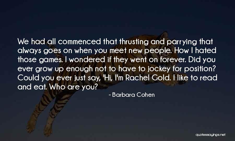 Jockey Quotes By Barbara Cohen