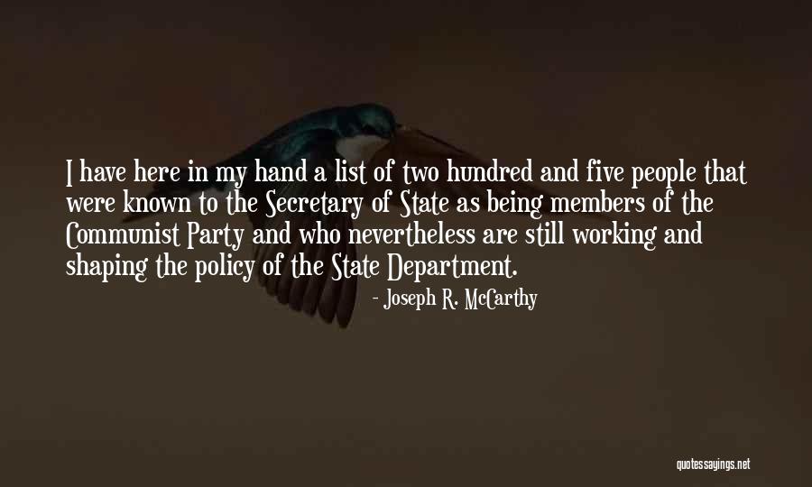Joe Dirt Silvertown Quotes By Joseph R. McCarthy Joe Dirt Silvertown Quotes By Joseph R. McCarthy