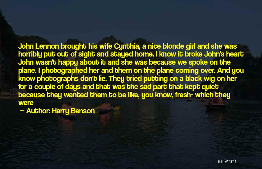 John Lennon Cynthia Quotes By Harry Benson