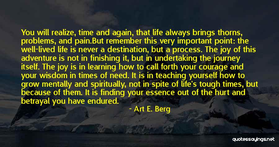 Journey And Destination Quotes By Art E. Berg