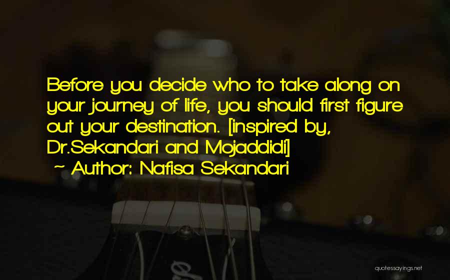 Journey And Destination Quotes By Nafisa Sekandari