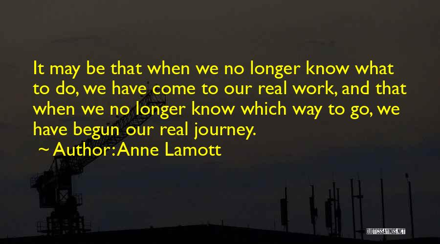 Journey Has Begun Quotes By Anne Lamott