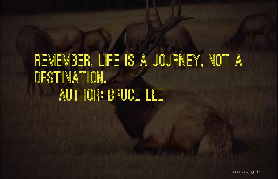 Journey Not Destination Quotes By Bruce Lee