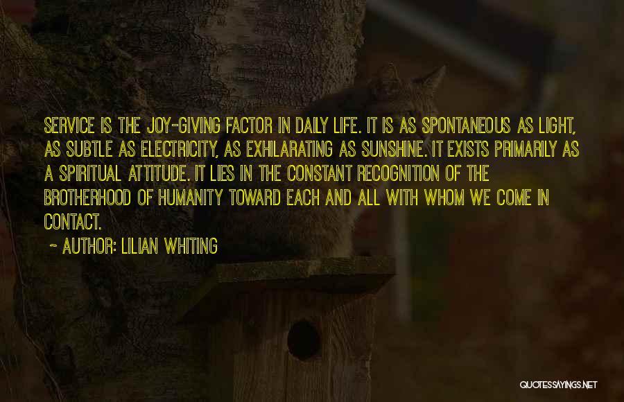 Joy In Service Quotes By Lilian Whiting