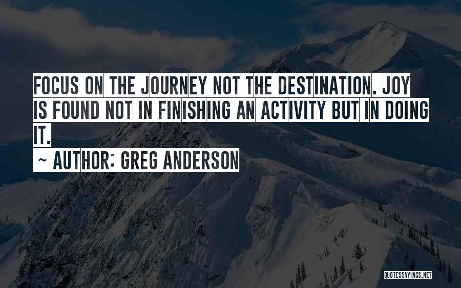 Joy In The Journey Quotes By Greg Anderson