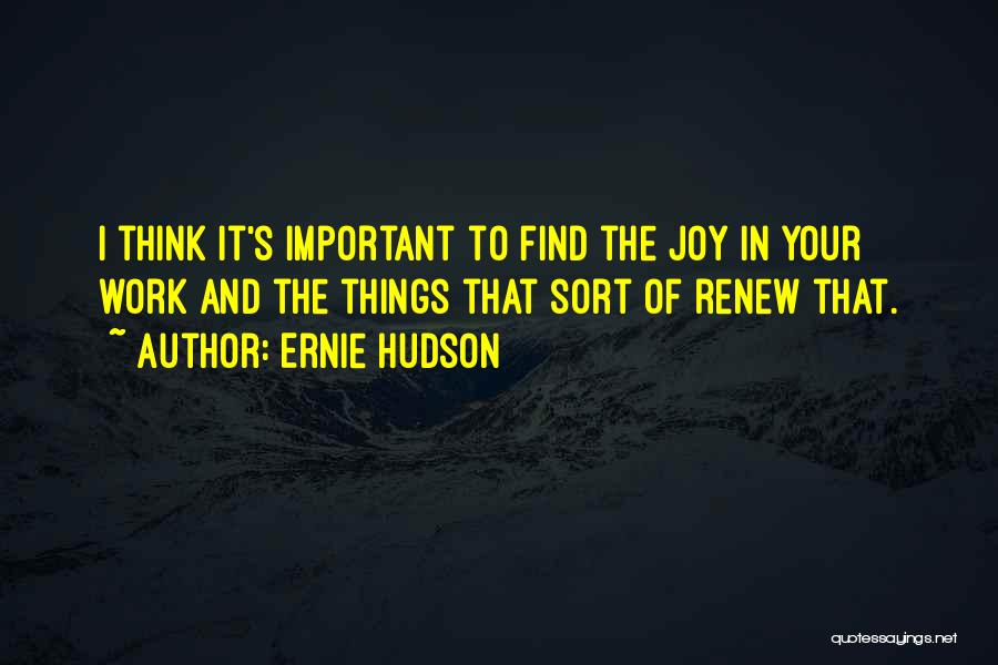 Joy In Your Work Quotes By Ernie Hudson