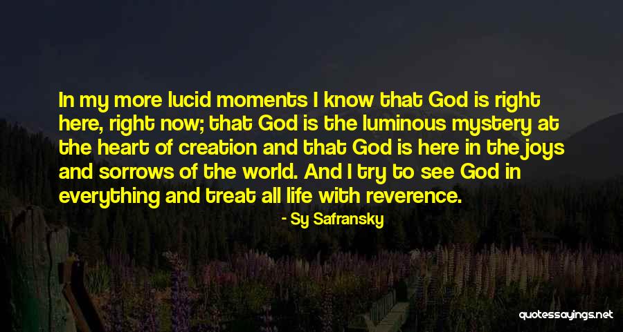 Joy Of My Life Quotes By Sy Safransky Joy Of My Life Quotes By Sy Safransky