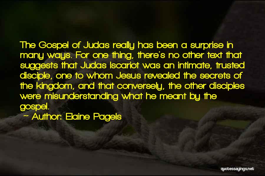 Judas Gospel Quotes By Elaine Pagels