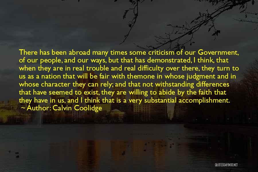 Judgment And Criticism Quotes By Calvin Coolidge