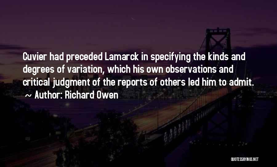 Judgment Quotes By Richard Owen