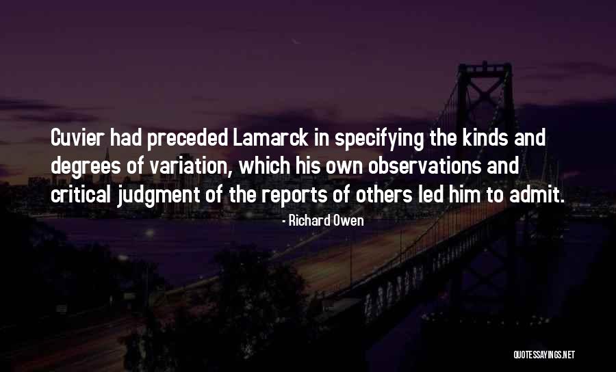 Judgment Quotes By Richard Owen