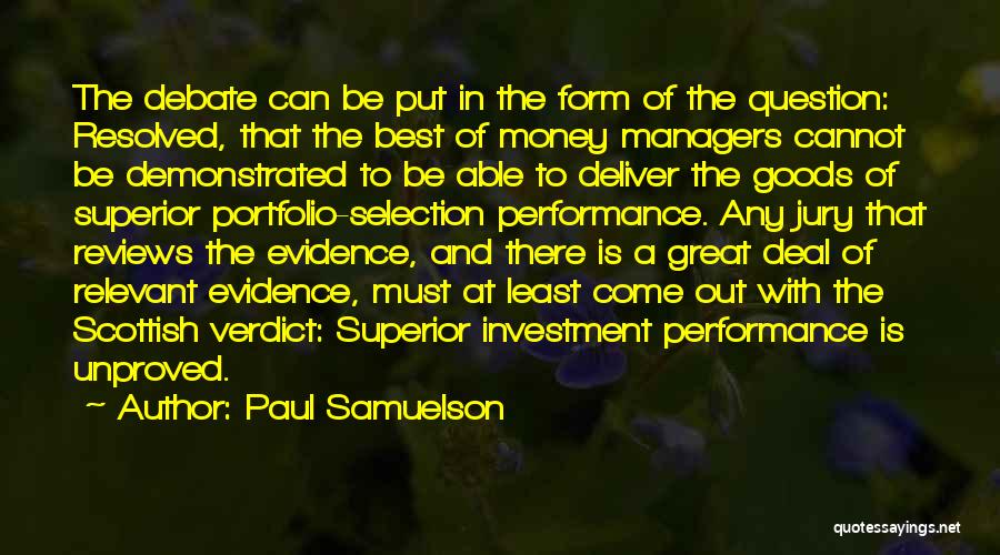 Jury Selection Quotes By Paul Samuelson