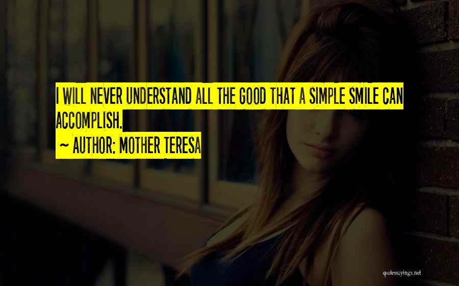 Just A Simple Smile Quotes By Mother Teresa