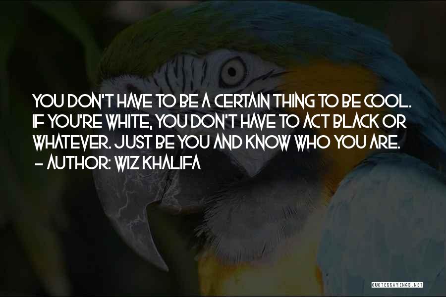 Just Be Who You Are Quotes By Wiz Khalifa