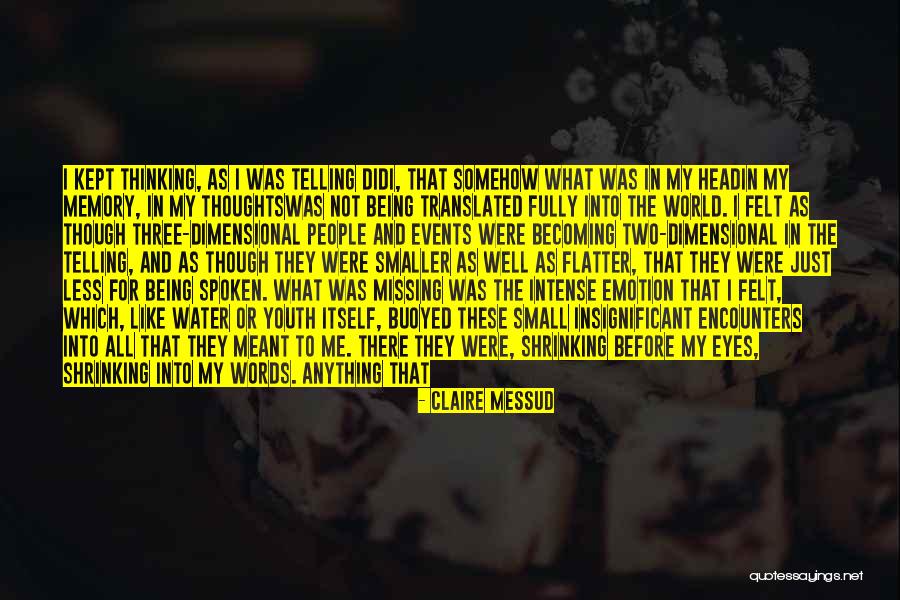 Just Me And My Thoughts Quotes By Claire Messud Just Me And My Thoughts Quotes By Claire Messud